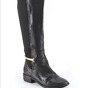 Shoemint black leather knee high boots